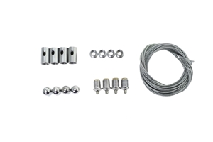 Bộ phụ kiện cáp thả đèn Panel kết hợp với khung nhôm, phụ kiện tai cài và đèn Panel sẽ tạo nên 1 sản phẩm hoàn chỉnh. 