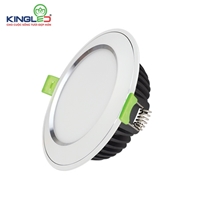 Đèn led âm trần Diamond 10W lỗ khoét 90, Mặt Cong Viền Bạc, đổi 3 màu ánh sáng linh hoạt. Sử dụng chip led  Samsung CRI>90, bảo hành 2 năm chính hãng, tuổi thọ 50.000 giờ.
