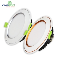 Đèn led Kingeco 7W mặt cong, viền màu với ánh sáng đơn sắc 3 màu: Trắng hoặc Vàng hoặc Trung tính, tuổi thọ 50.000h, bảo hành 24 tháng