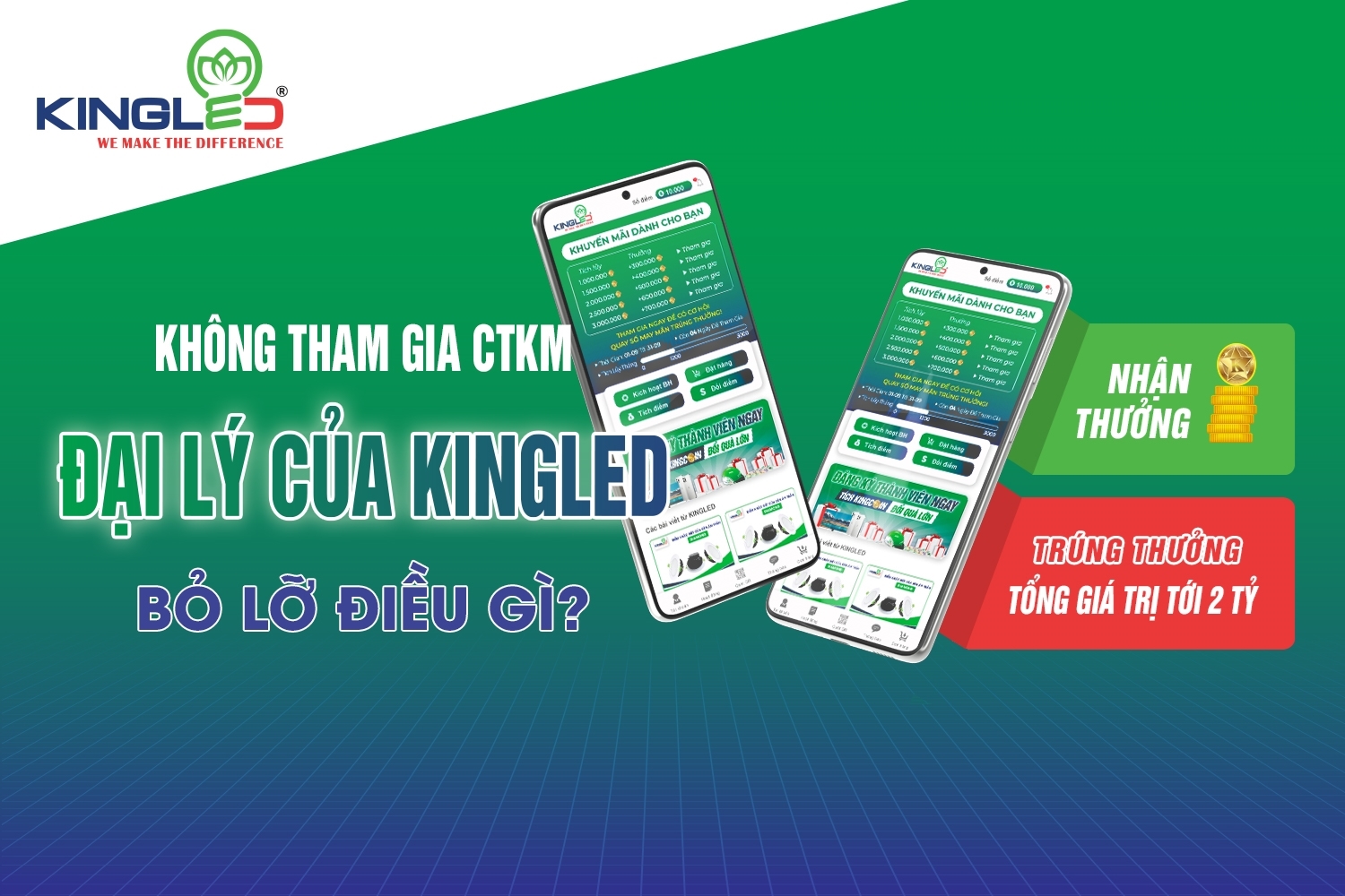 Đại lý bỏ lỡ điều gì nếu không tham gia CTKM từ Kingled?