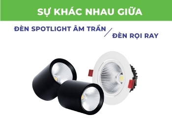 Sự khác nhau giữa đèn Spotlight âm trần và đèn rọi ray