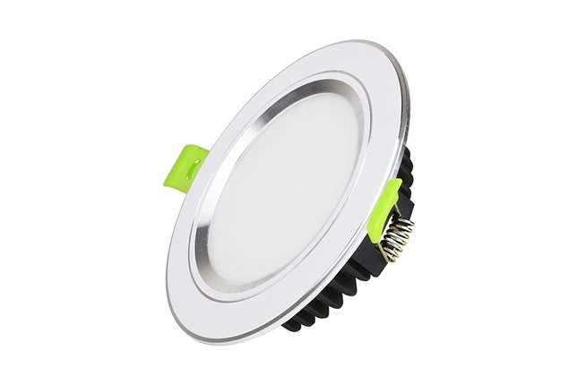 Đèn Led âm trần viền bạc mặt phẳng 7W, Đổi màu