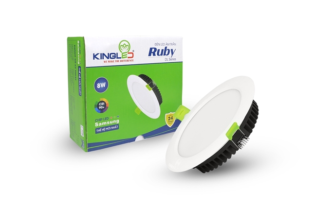 Đèn Âm Trần Ruby 08W Đơn Sắc