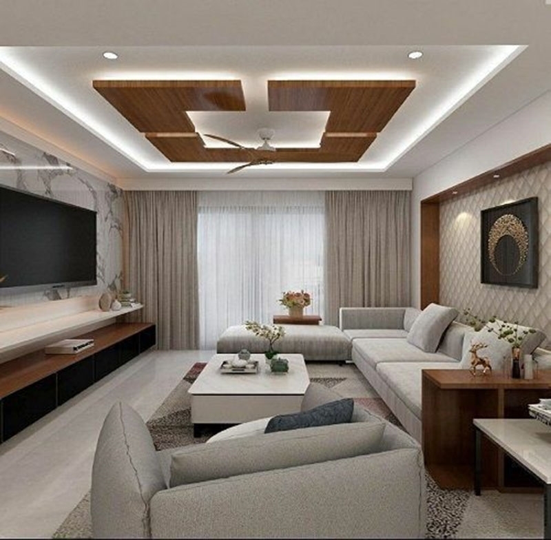 Hệ thống đèn âm trần phòng khách đảm bảo ánh sáng hài hòa