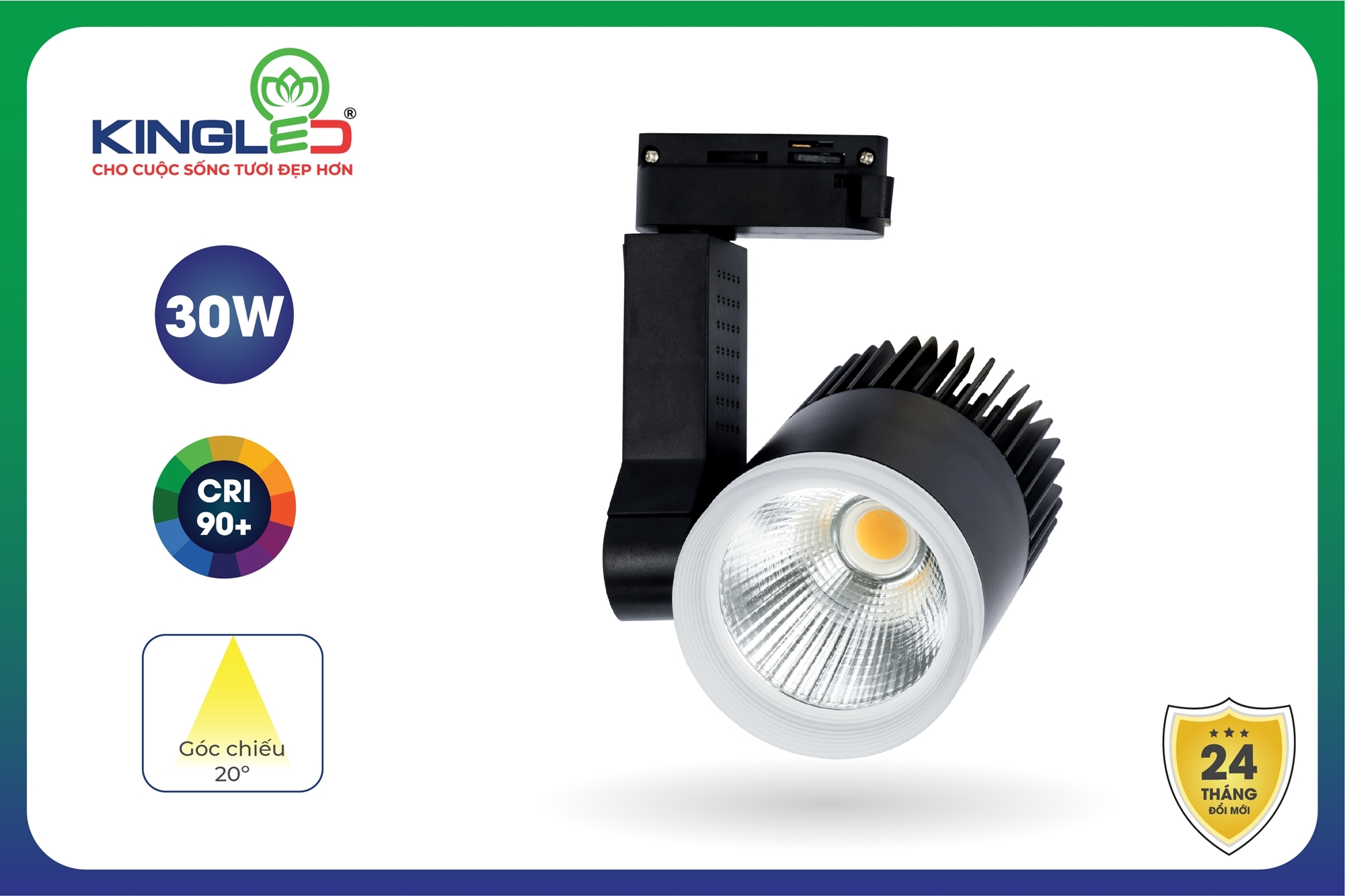 ĐÈN RỌI RAY 30W COB VỎ ĐEN (DTL-30)