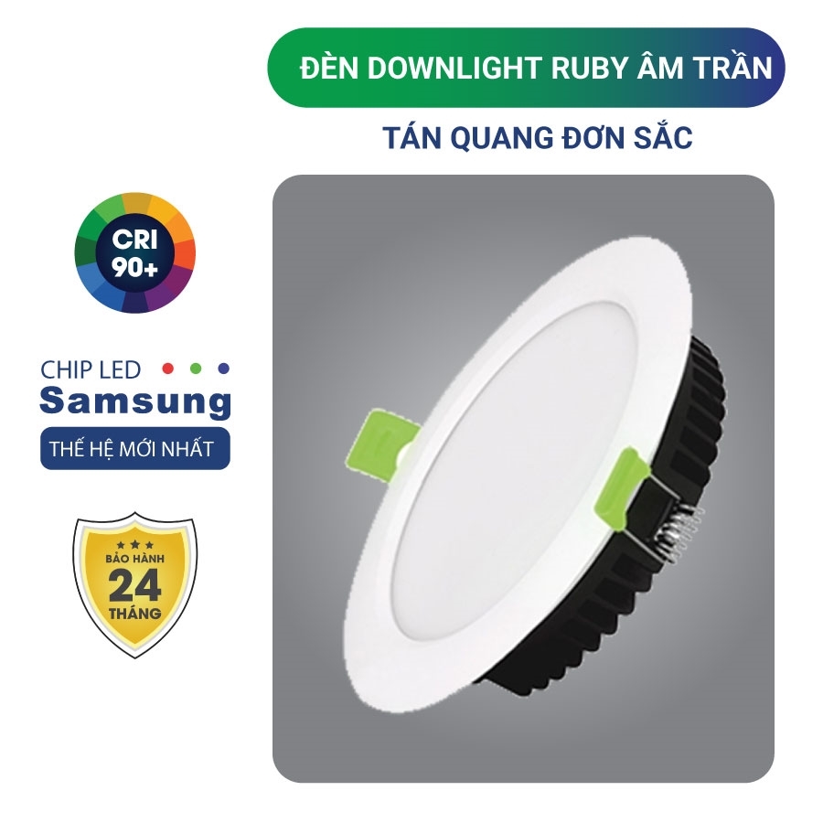 Đèn Led Âm Trần Downlight Ruby 06W Đơn Sắc