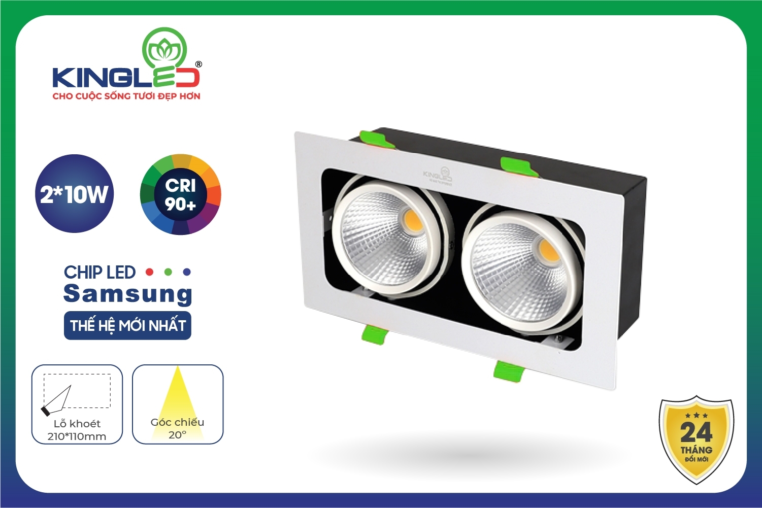 ĐÈN LED SPOTLIGHT ĐÔI 20W (GL -2*10SS-V)