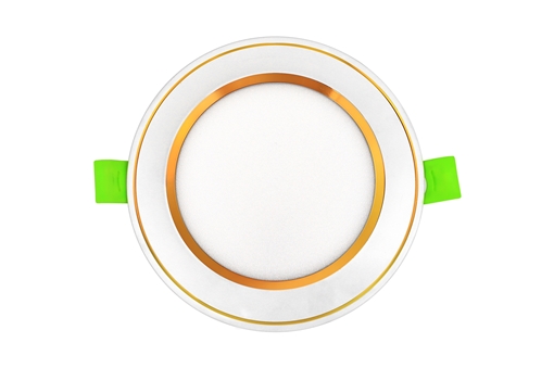 Đèn Led âm trần viền vàng mặt cong 7W, Đổi màu