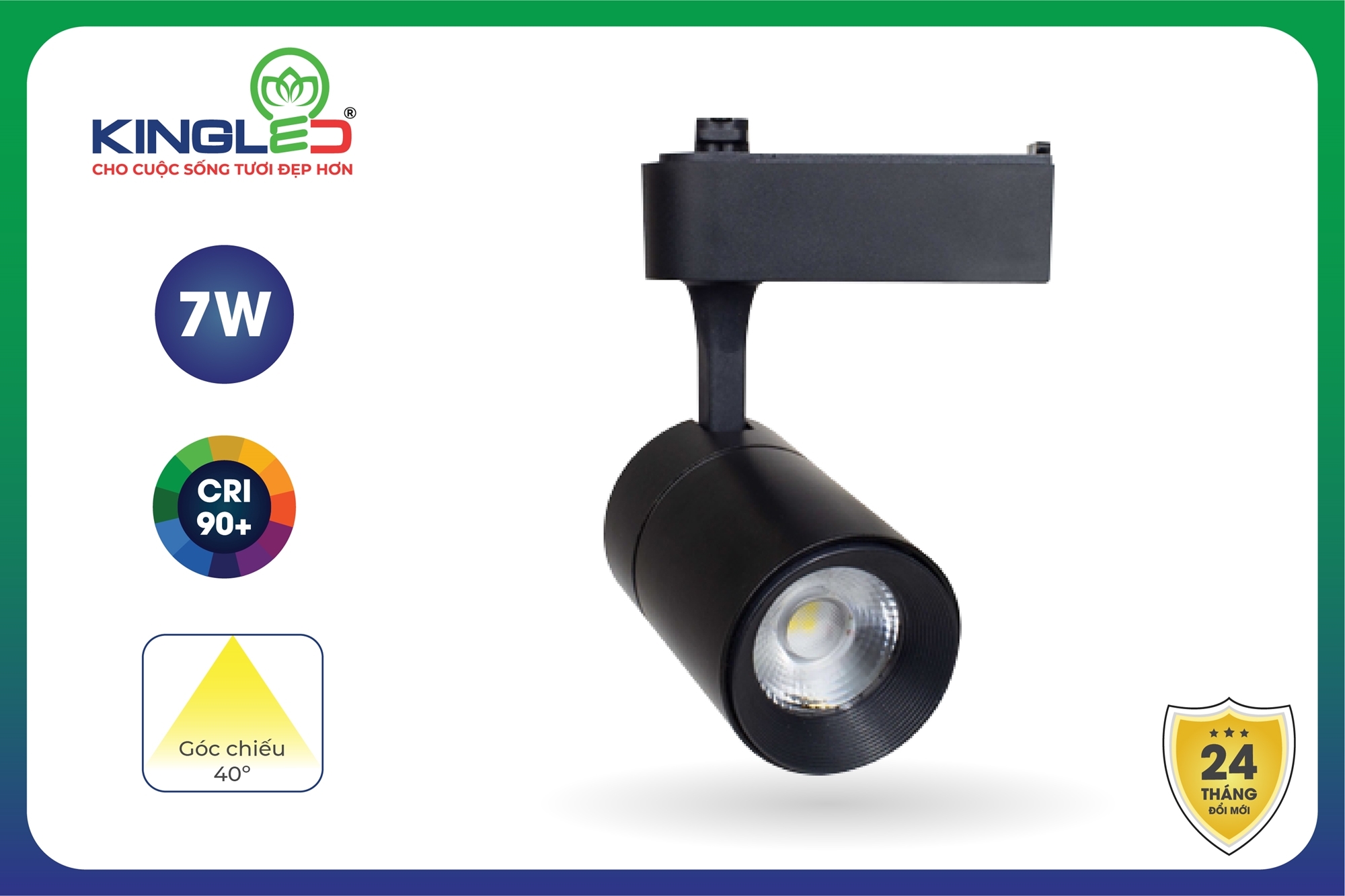 Đèn Rọi Ray Sapphire 7W vỏ đen (DTL-7-D)