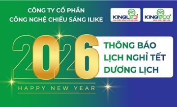 ĐÈN LED KINGLED THÔNG BÁO NGHỈ TẾT DƯƠNG LỊCH 2026