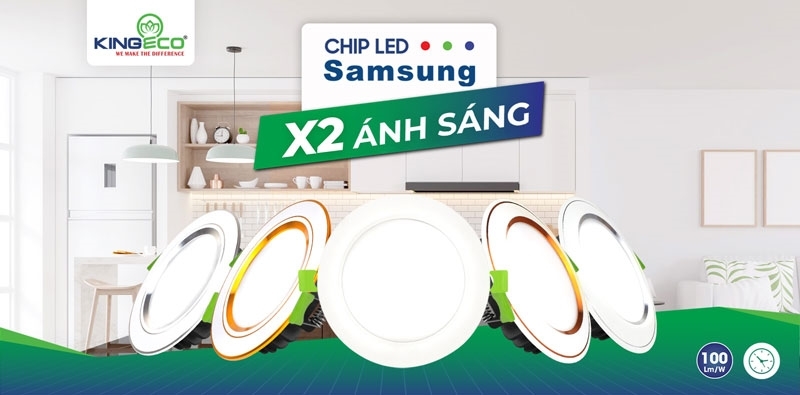 EC-DOB-SS sử dụng chip Led Samsung cho hiệu suất cao