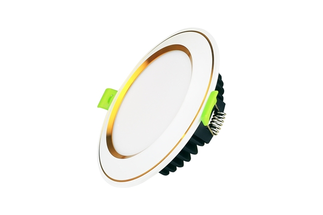 Đèn Led âm trần viền vàng mặt cong 7W