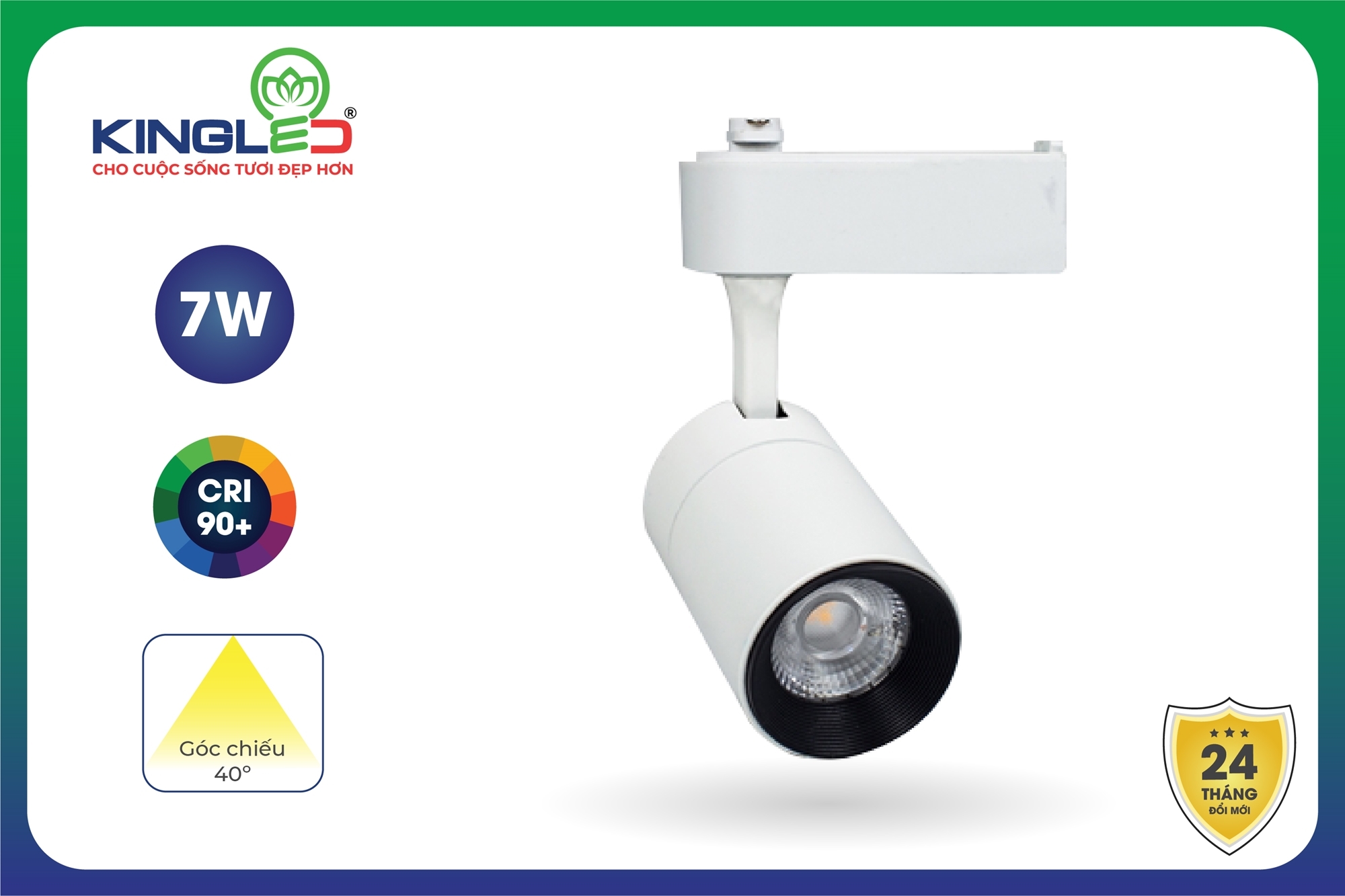 Đèn Rọi Ray Sapphire 7W vỏ trắng (DTL-7-D)