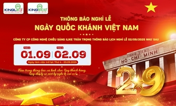 ĐÈN LED KINGLED THÔNG BÁO NGHỈ LỄ QUỐC KHÁNH 02/09/2025