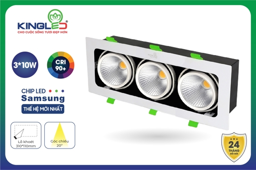 ĐÈN LED SPOTLIGHT HỘP 30W (GL -3*10-V) Kingled